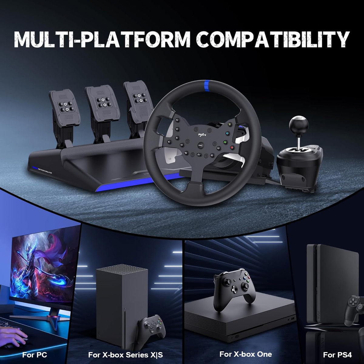 Force Feedback Gaming Steering Wheel M1696