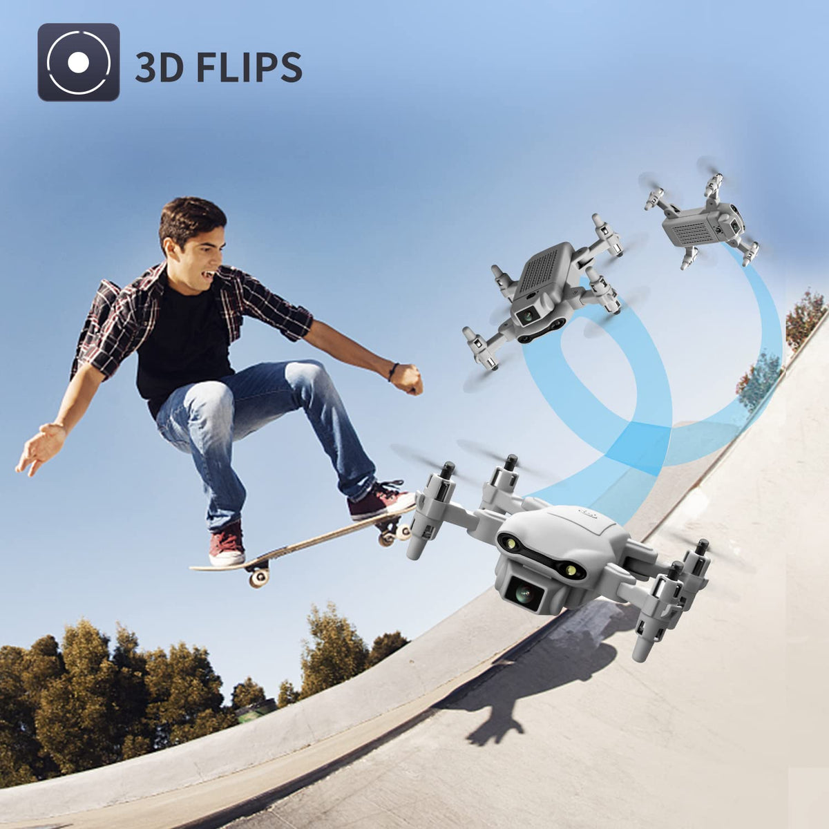 Mini Drone with 1080P HD Camera, 3 Batteries, Gray X21438
