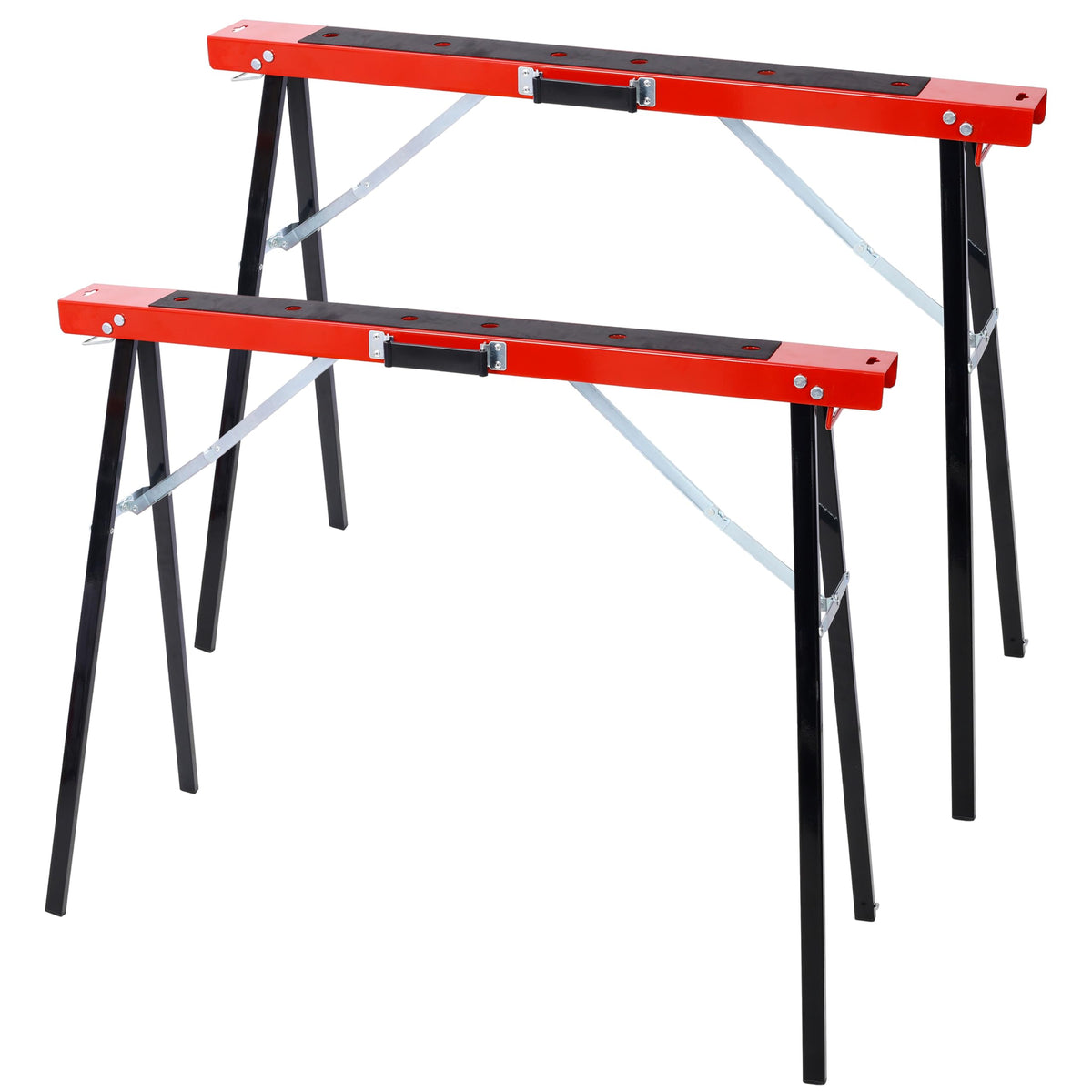 2 Pack Folding Steel Saw Horses 550lbs Capacity D915454