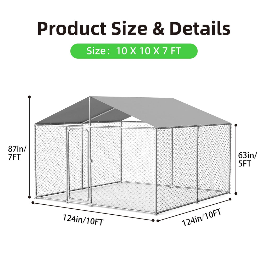 10x10 ft Heavy Duty Outdoor Dog Kennel Y2783