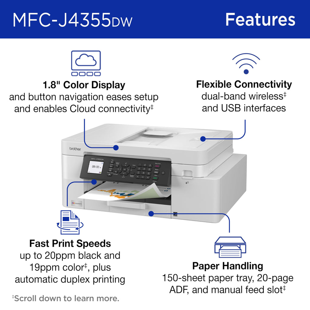 Wireless Color Inkjet All-in-One Printer with Color Display and Manual Feed Slot C27491