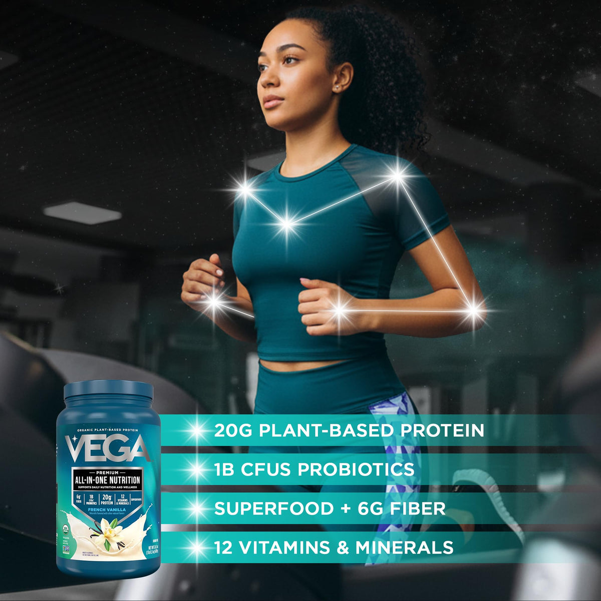 Organic Vegan Protein Powder French Vanilla 1.5 lbs U699