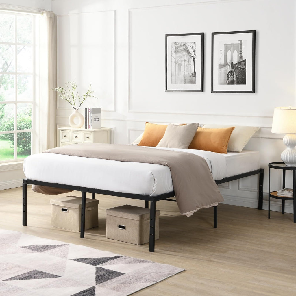 Black Queen Metal Platform Bed Frame G1015