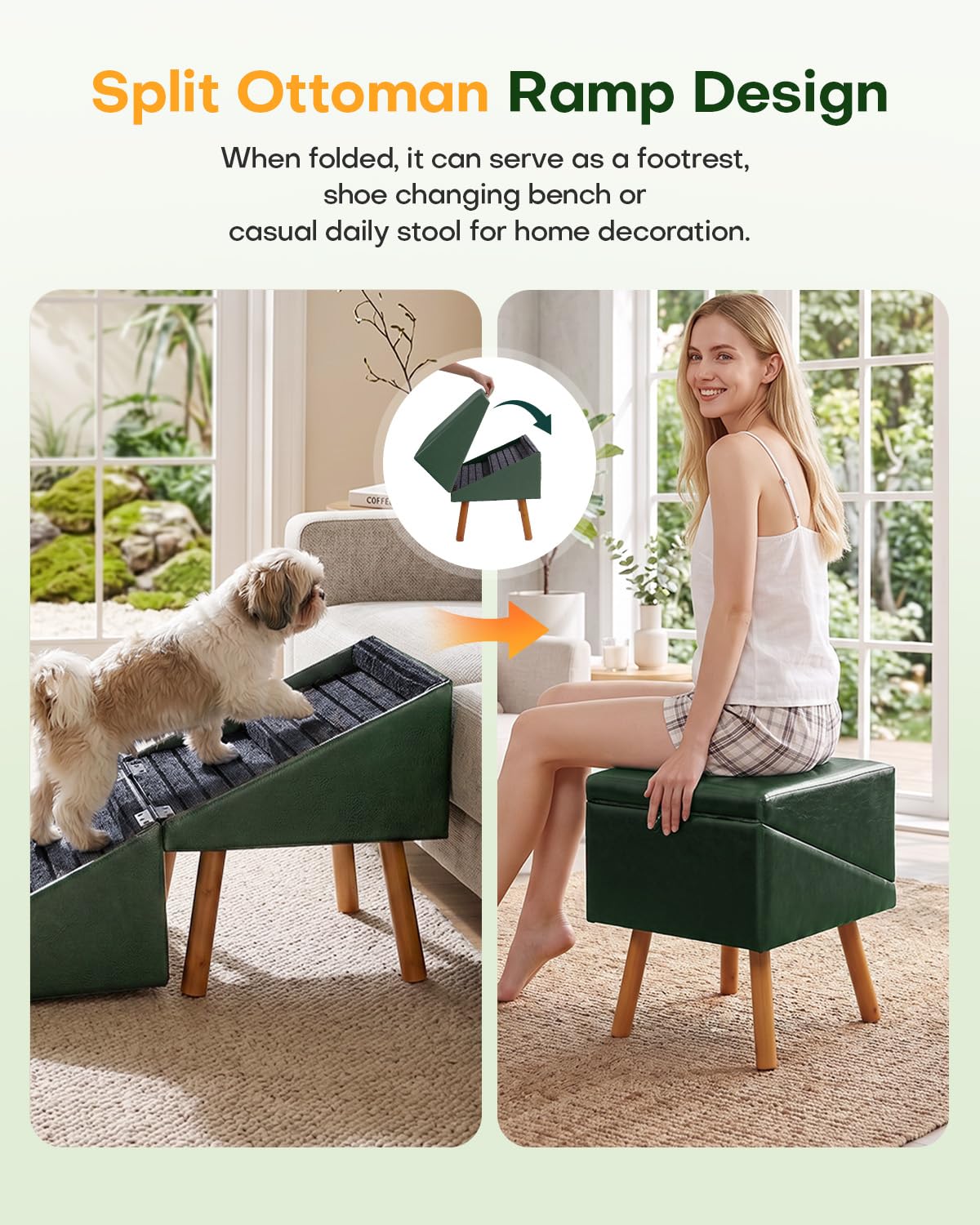 Foldable Dog Stairs and Ottoman J4795