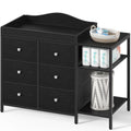 Black 6 Drawer Baby Dresser with Changing Table Top R444