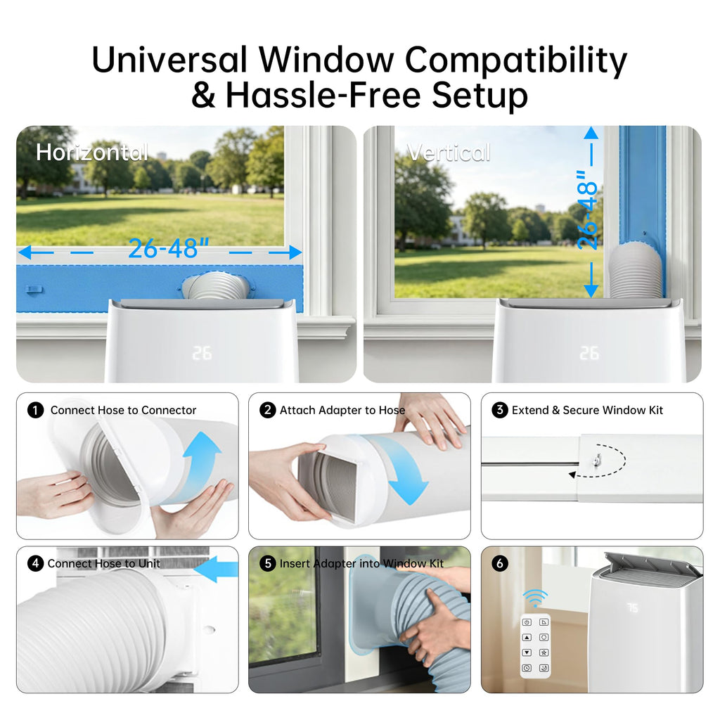 14000 BTU 5-in-1 Portable Air Conditioner with Remote Control and Window Kit M37827