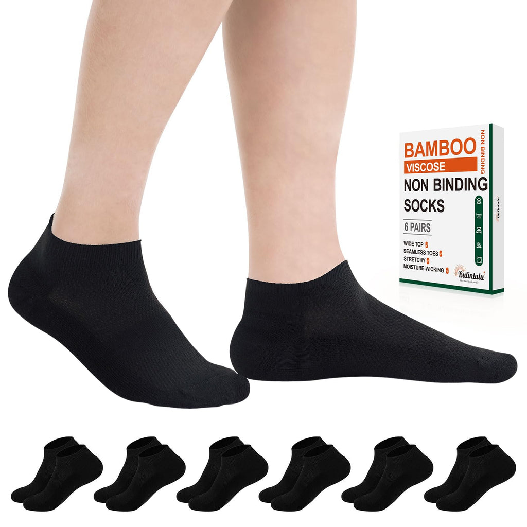6 Pairs Low Cut Non Binding Bamboo Seamless Socks V849322