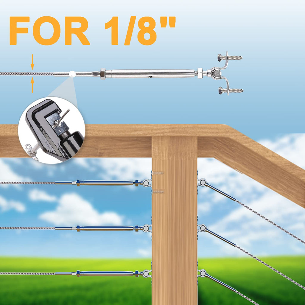 1/8" T316 Stainless Steel Aircraft Cable & Turnbuckle Railing Kit B930