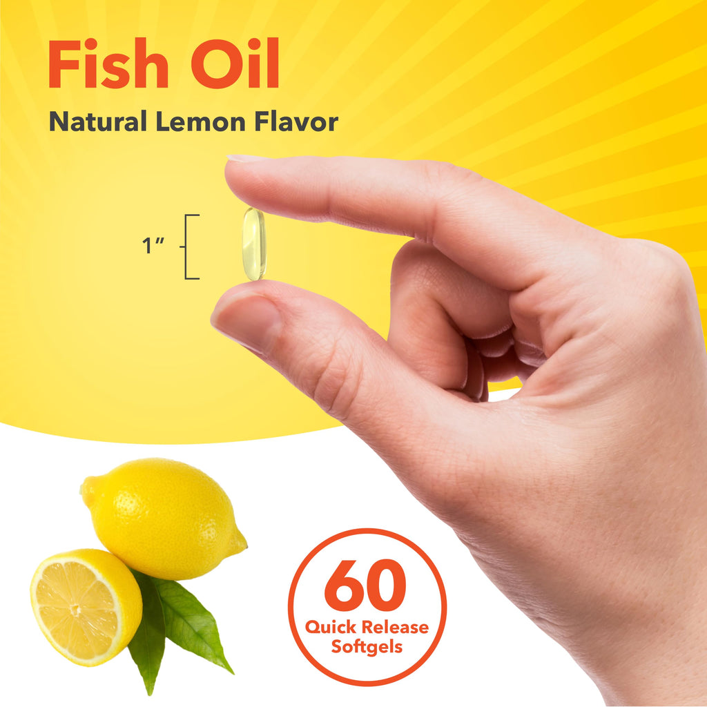 Fish Oil Omega 3 Supplement 1000mg 60 Softgels P891