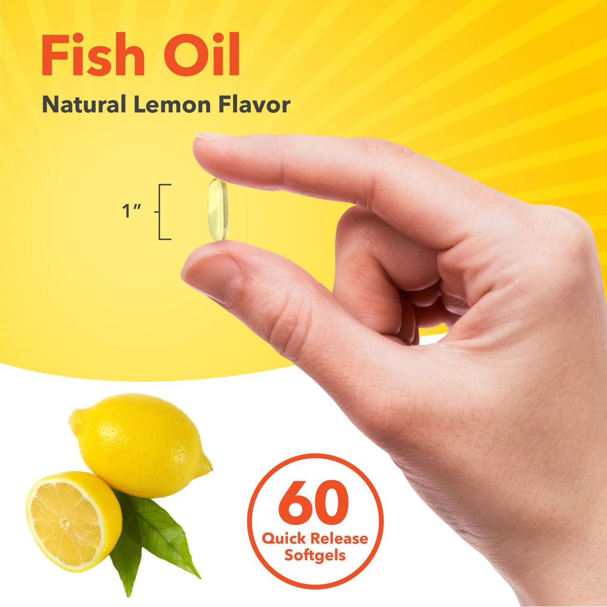 Fish Oil Omega 3 Supplement 1000mg 60 Softgels P891