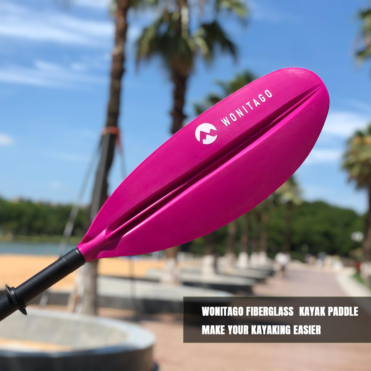 Adjustable Fiberglass Shaft PP Blade Kayak Paddle B226890