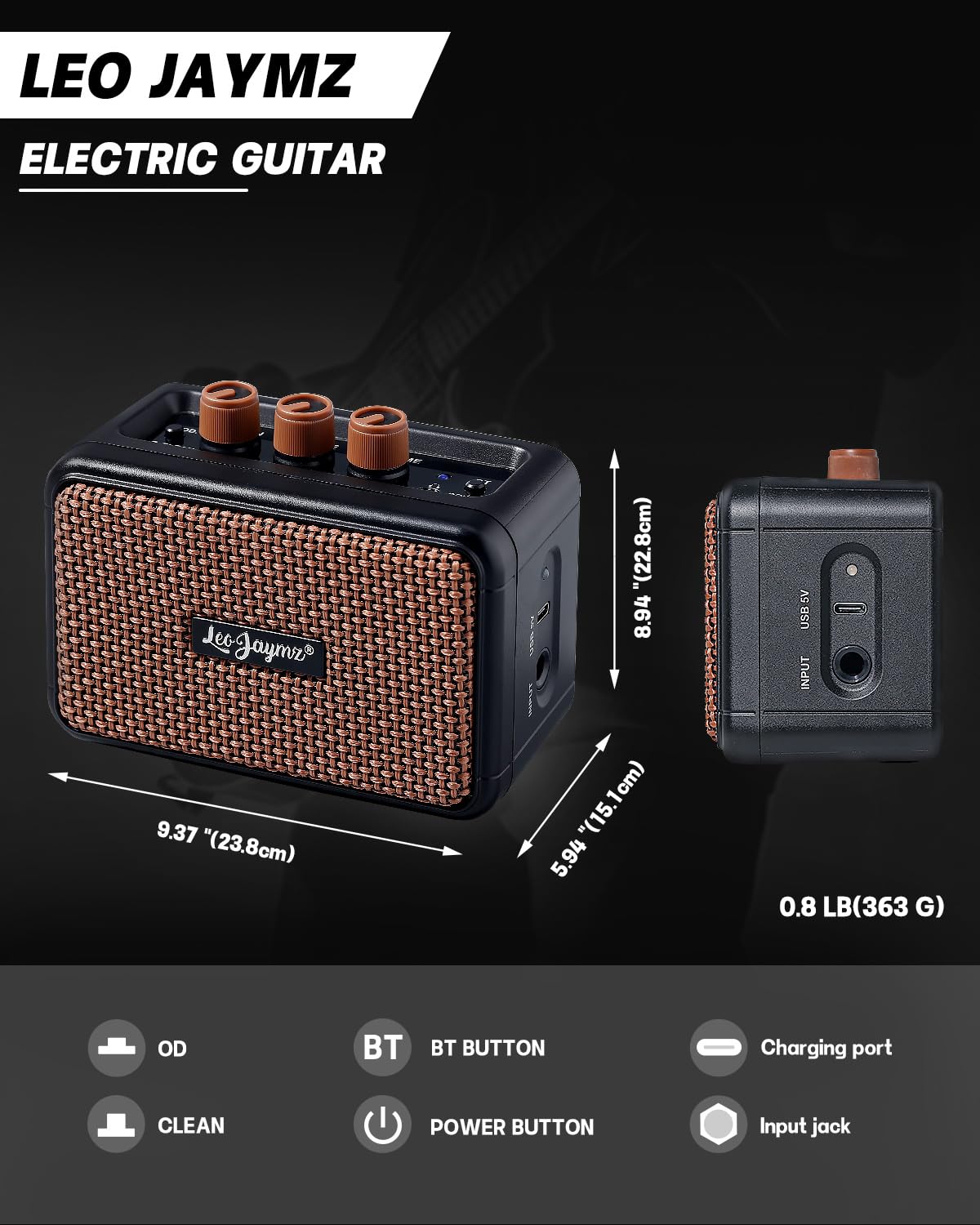 39" Full Size SSH Electric Guitar Starter Kit with Amp W6628
