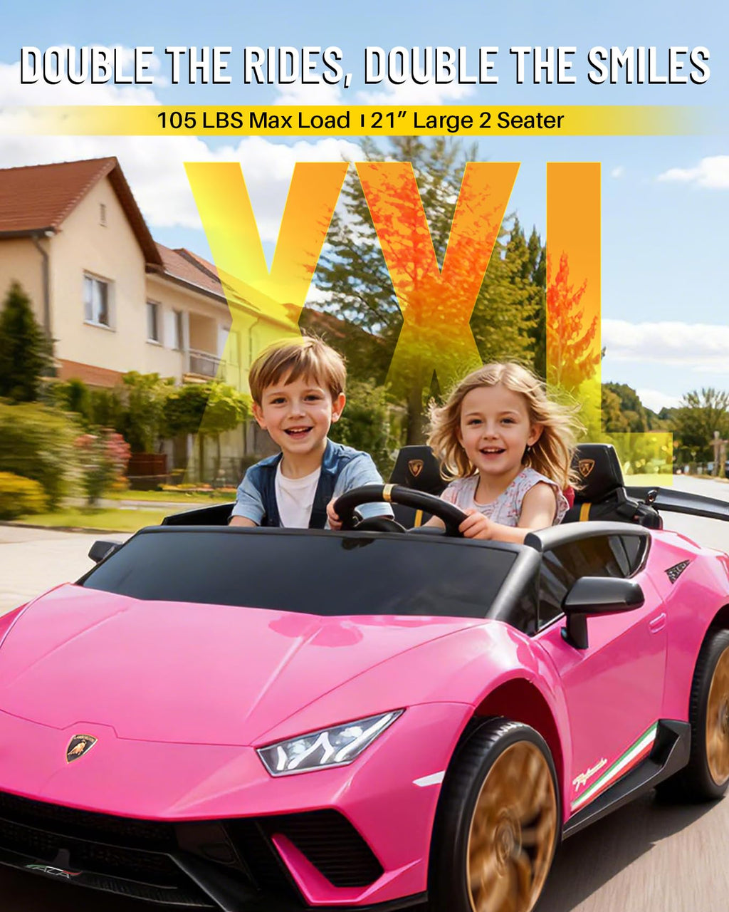 Pink 24V 2 Seater Kids Ride on Car J886