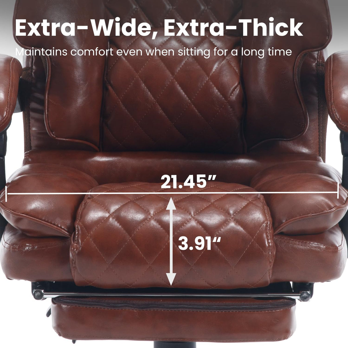 Brown Reclining Ergonomic Office Chair with Footrest U11181