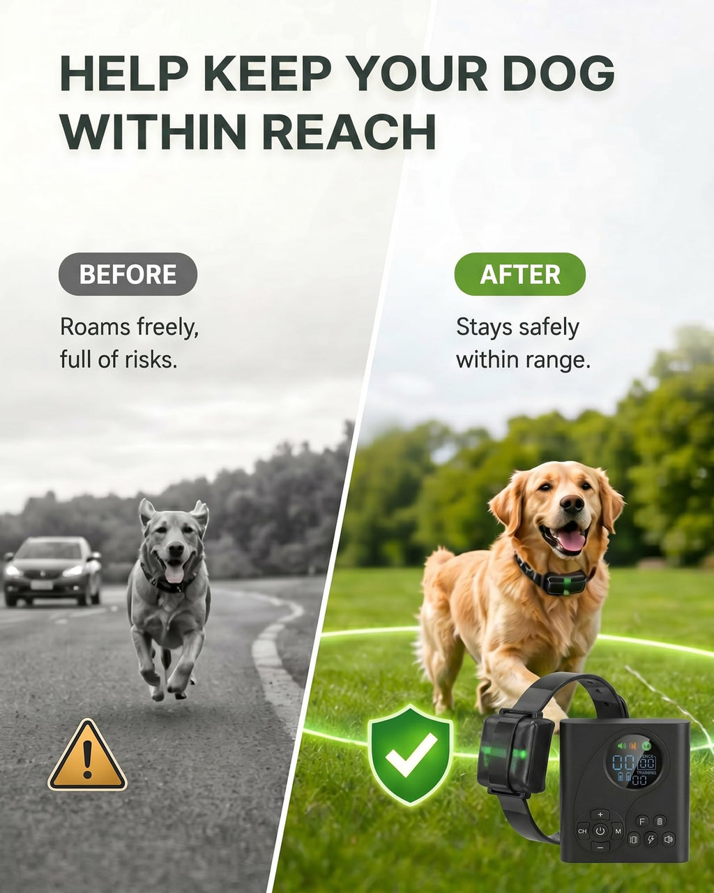 Wireless Dog Fence with Remote Collar F18202
