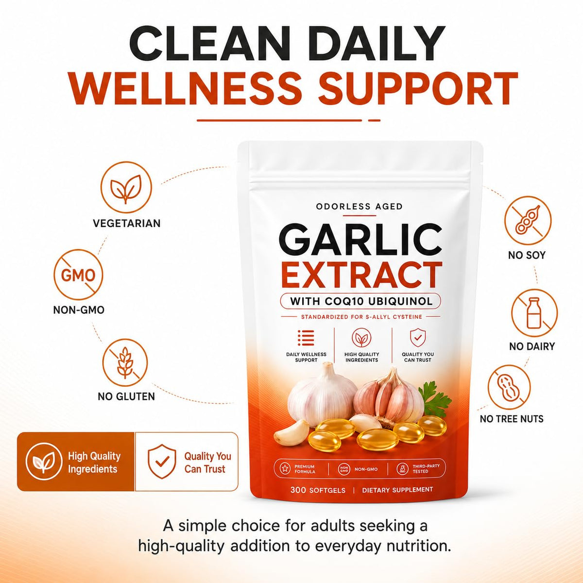 7500mg Odorless Aged Garlic Extract Softgels Q915