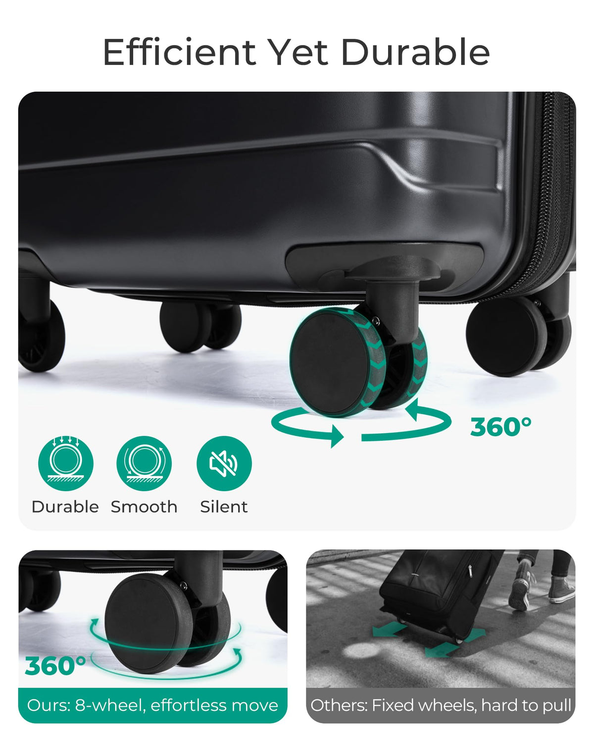 Expandable Spinner Carry-On Luggage 20" Black G17376