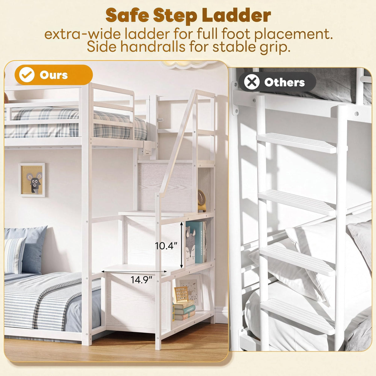 Twin Over Twin Bunk Bed with Stairs Q629479
