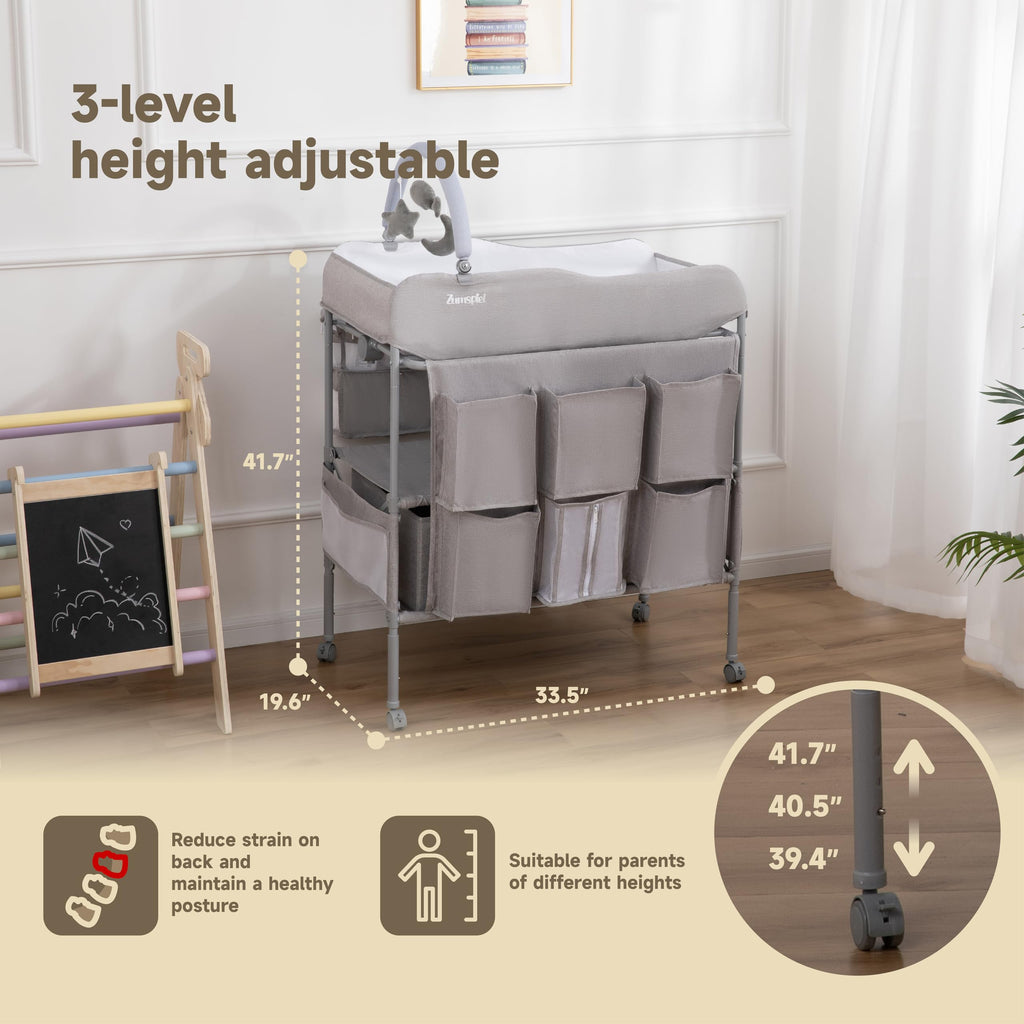Portable Folding Baby Changing Table with 2 Drawers W28243