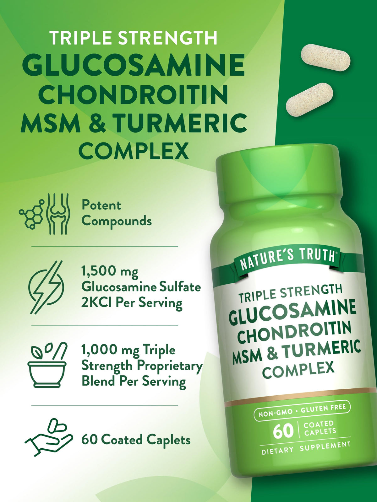Glucosamine Chondroitin MSM Complex 60 Caplets M928