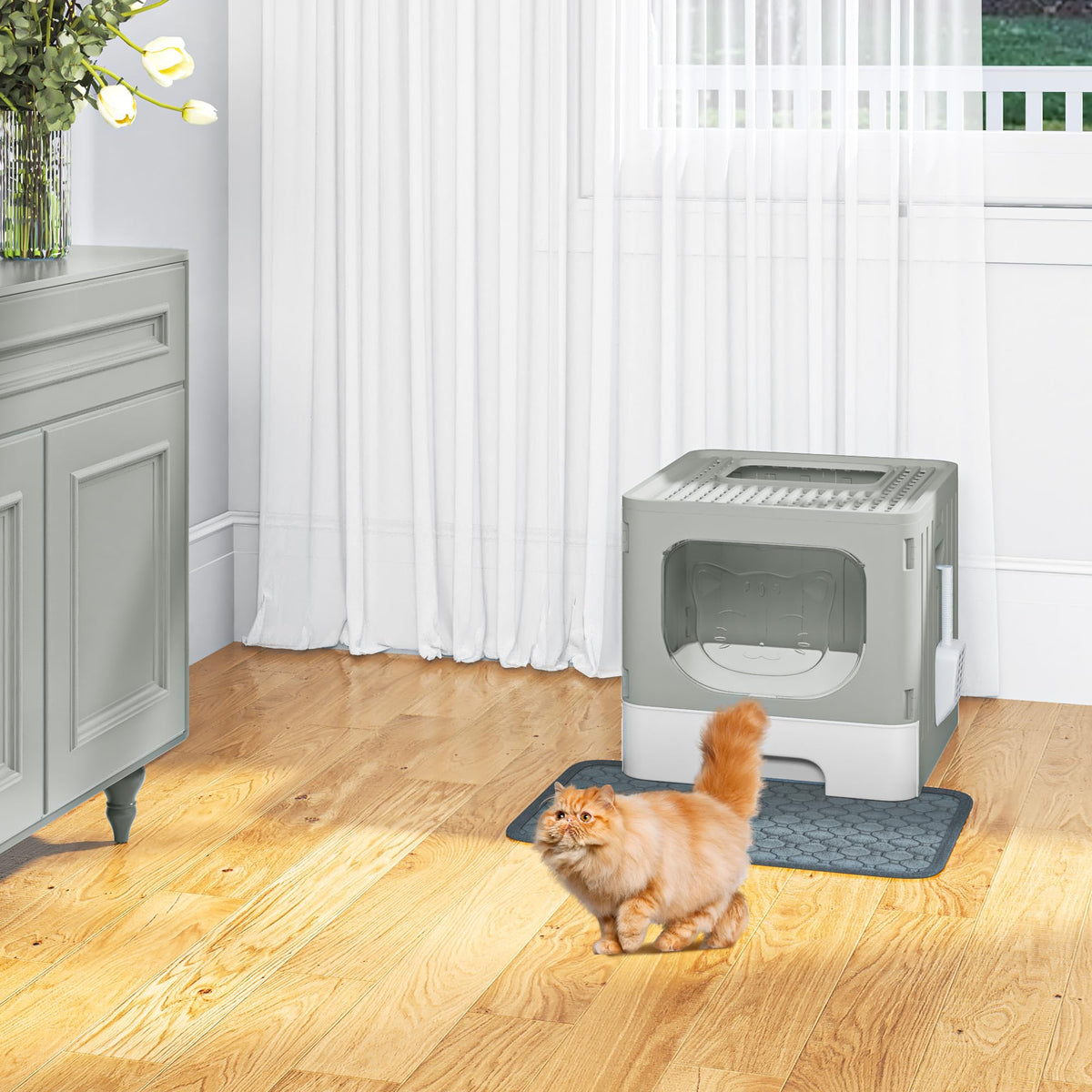 Large Enclosed Cat Litter Box with Lid H159524