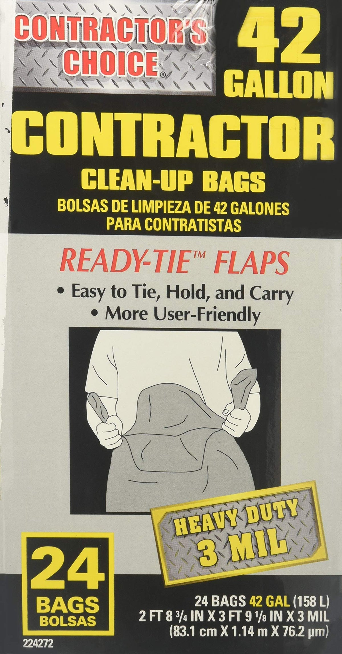 42-Gallon Outdoor Construction Trash Bags L1478