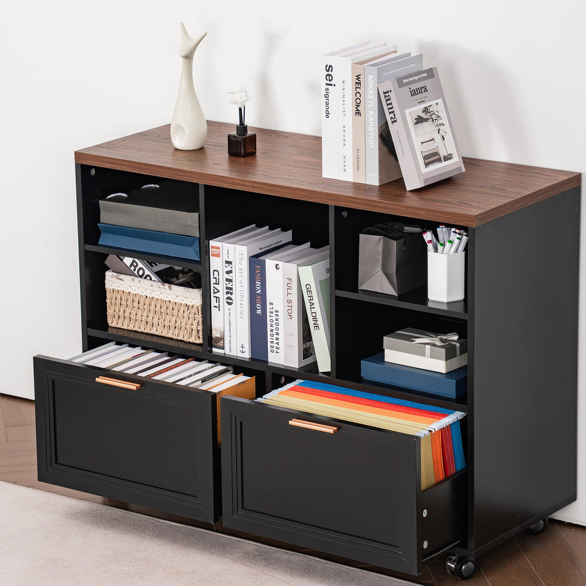 39.3" Lateral File Cabinet with Wheels, 2 Drawers K119
