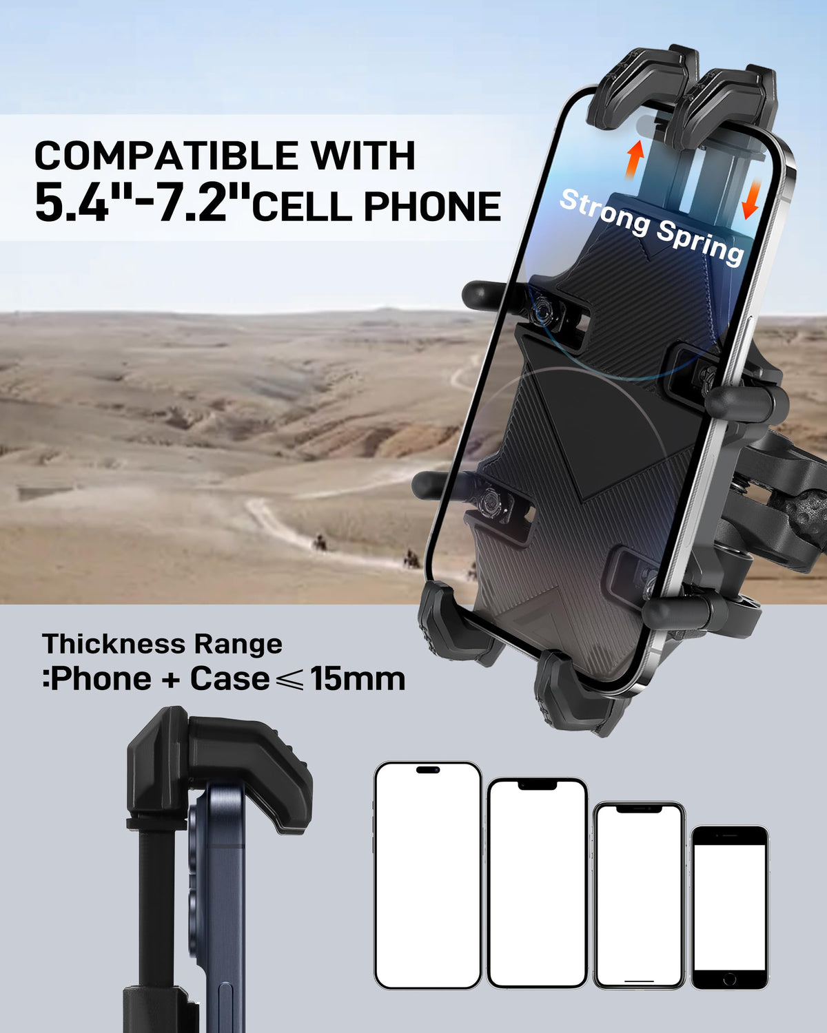 Anti-Theft UTV Phone Mount with Vibration Dampener D996