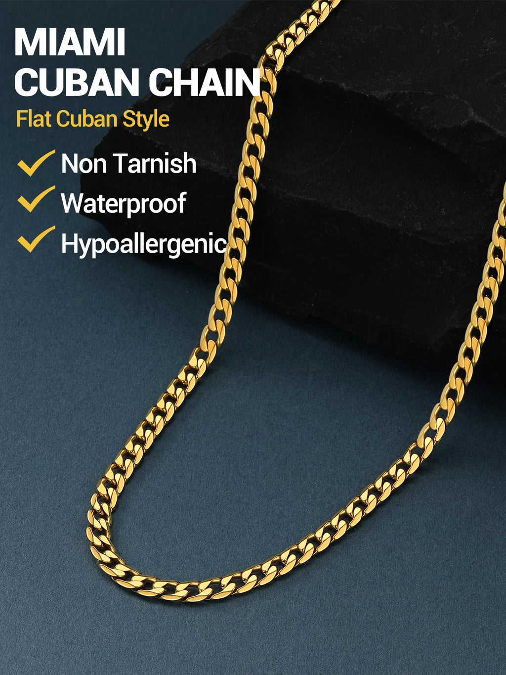 316L Stainless Steel Cuban Link Chain Necklaces H240409