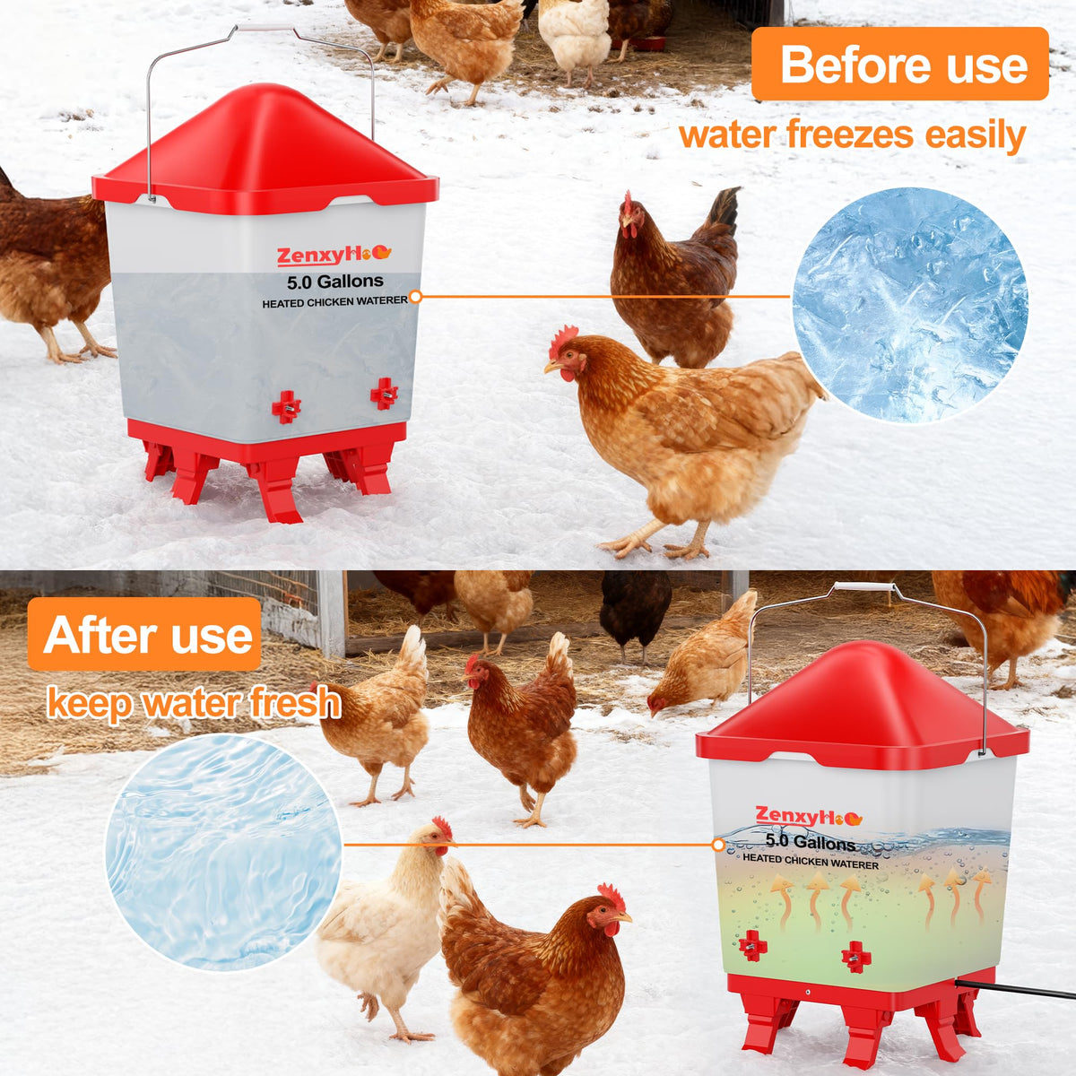 5.0 Gal Heated Chicken Waterer Bucket J542060