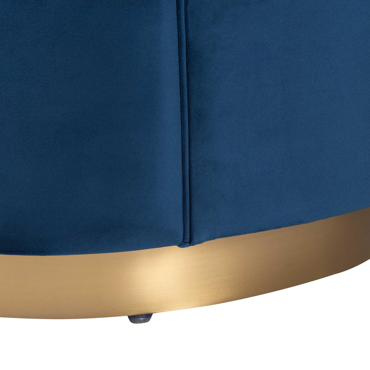 Navy Blue Velvet and Brushed Gold Metal Sofa E8647