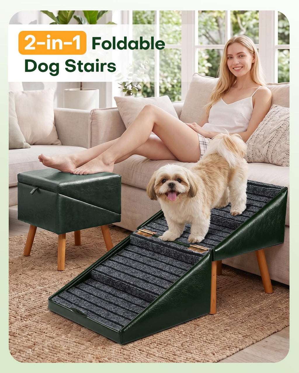 Foldable Dog Stairs and Ottoman J4795