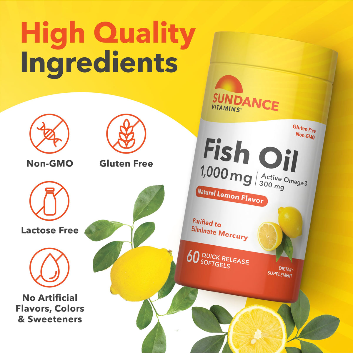 Fish Oil Omega 3 Supplement 1000mg 60 Softgels P891