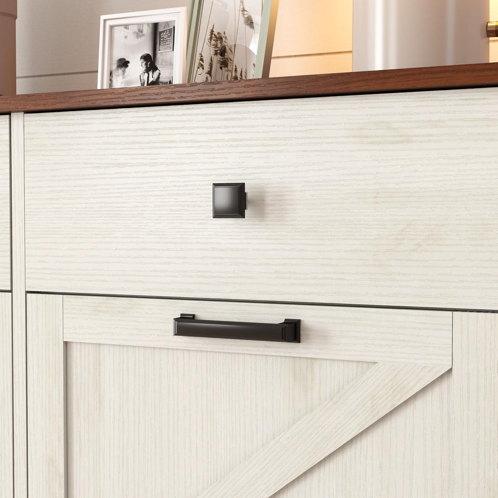 Double Tilt Out Trash Cabinet with Hideaway Drawer, Antique White M6706