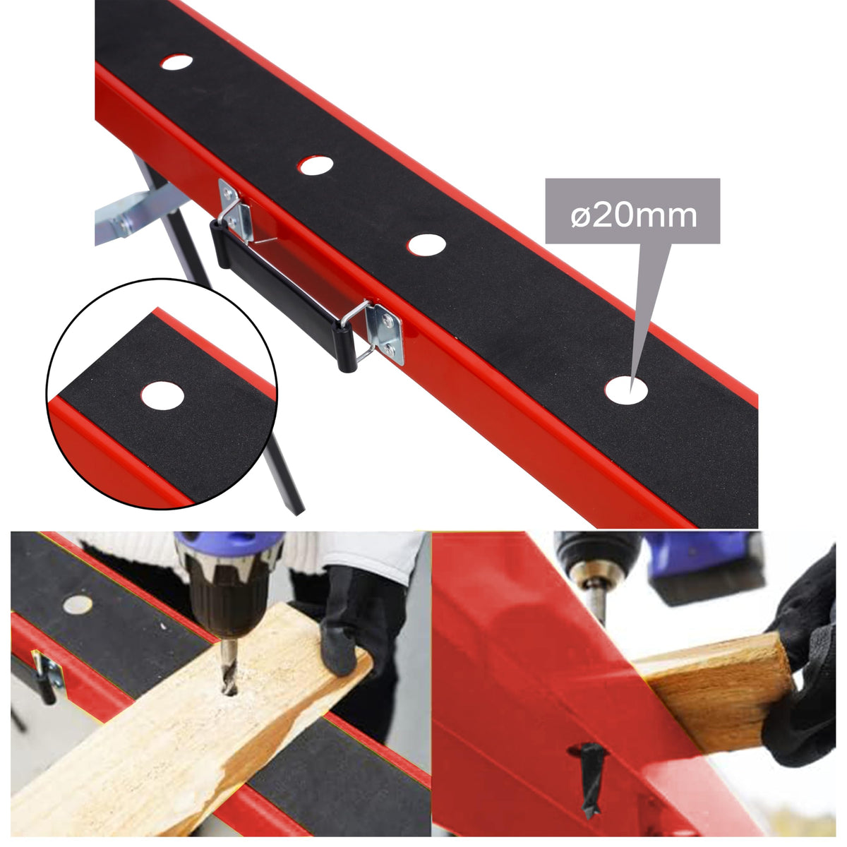 2 Pack Folding Steel Saw Horses 550lbs Capacity D915454
