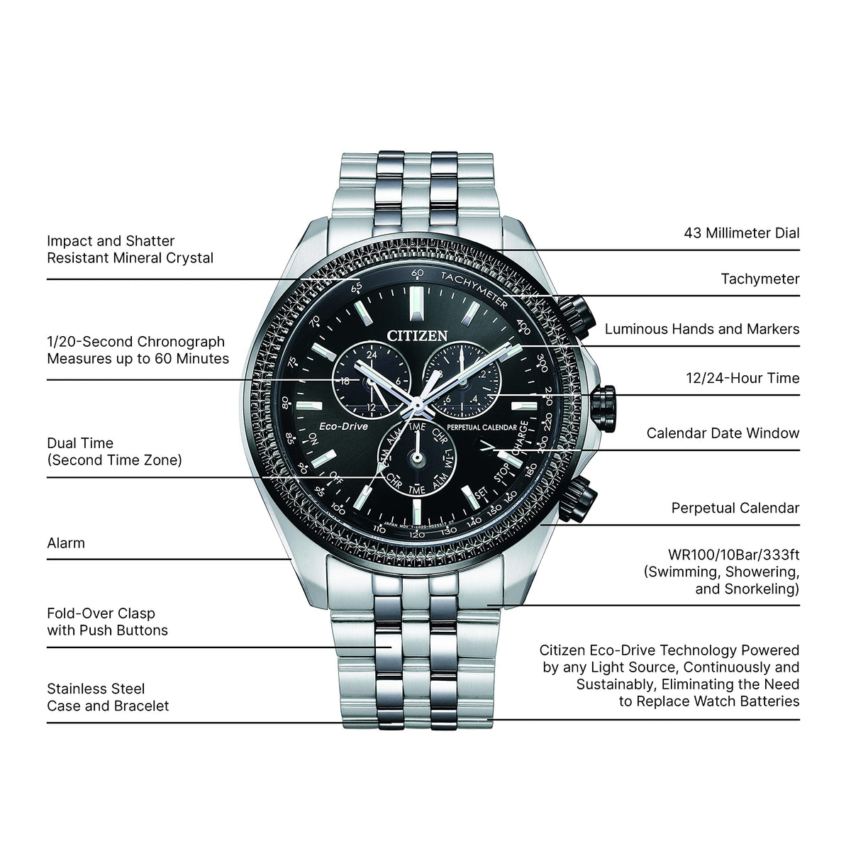 Men's Stainless Steel Chronograph Watch W462
