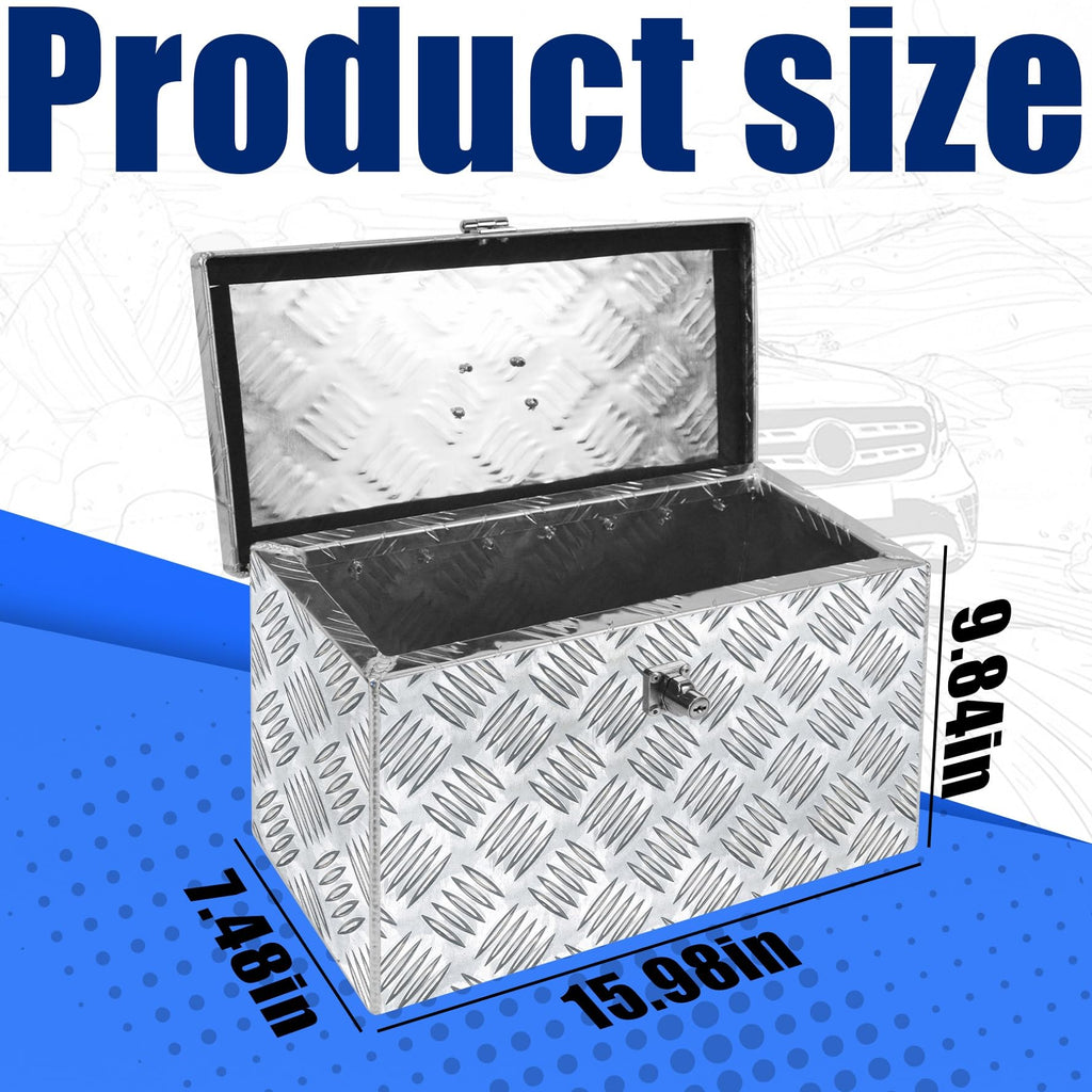 16 Inch Aluminum Waterproof Truck Bed Toolbox with Lock and Keys H207715