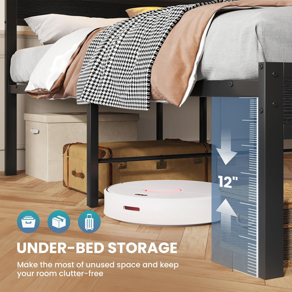 Full Bed Frame with Storage W5590