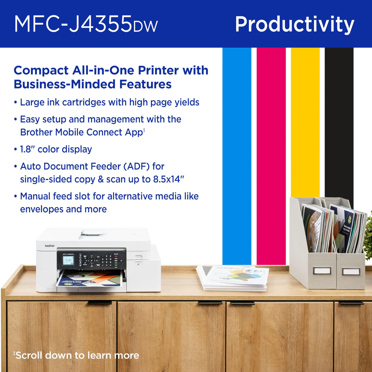 Wireless Color Inkjet All-in-One Printer with Color Display and Manual Feed Slot C27491