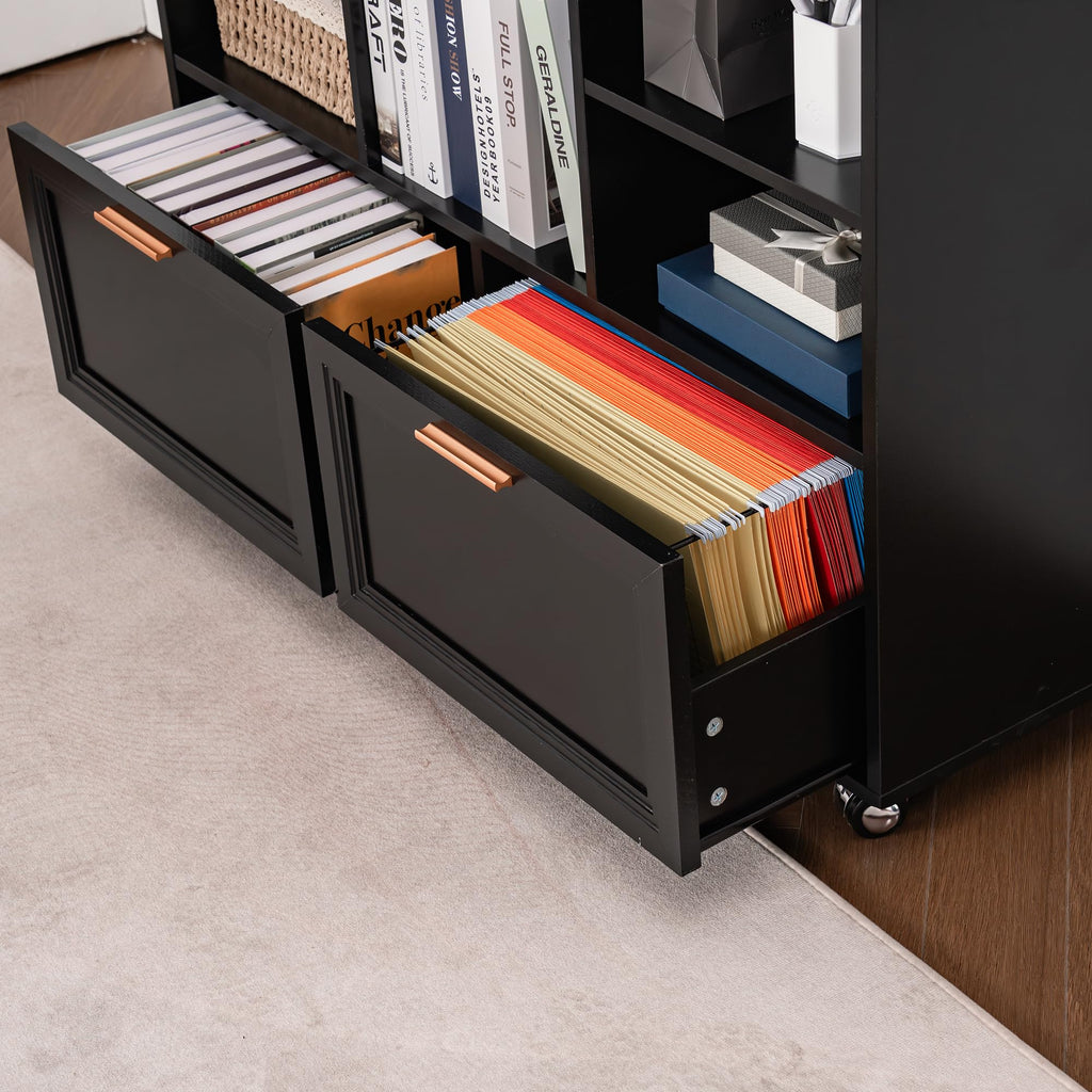 39.3" Lateral File Cabinet with Wheels, 2 Drawers K119