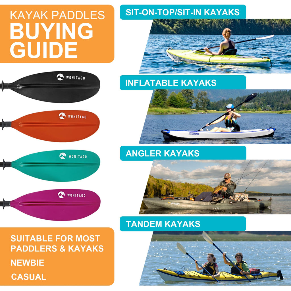 Adjustable Fiberglass Shaft PP Blade Kayak Paddle B226890