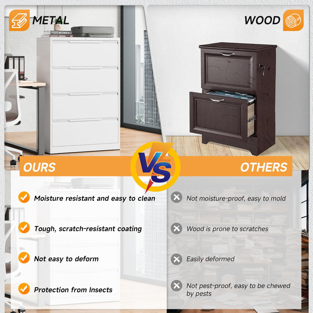 3 Drawer Metal File Cabinet with Lock D17045