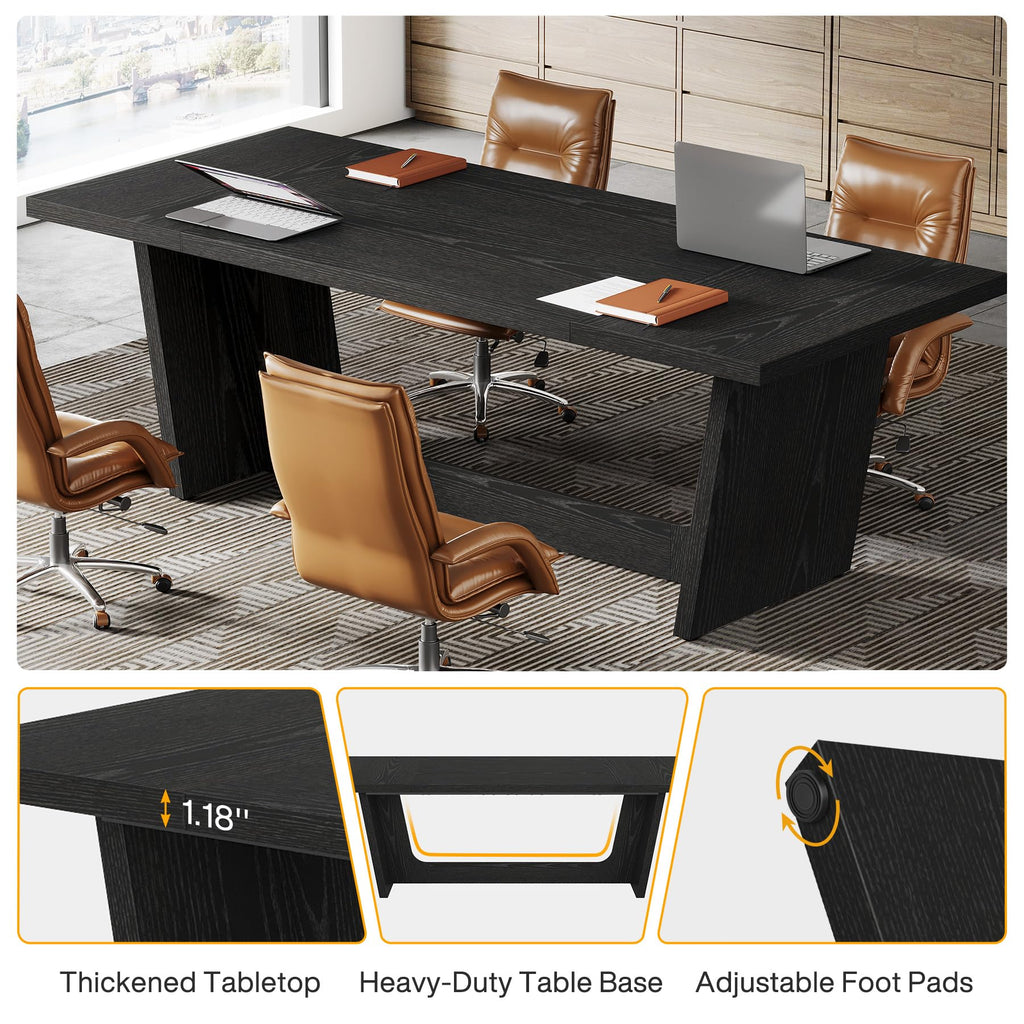6 FT Rectangular Conference Table with Pedestal Base O92537