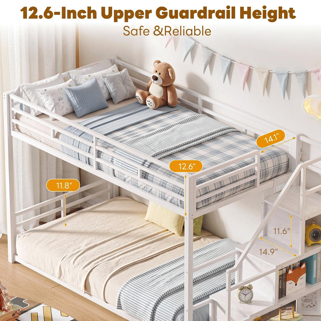 Twin Over Twin Bunk Bed with Stairs Q629479