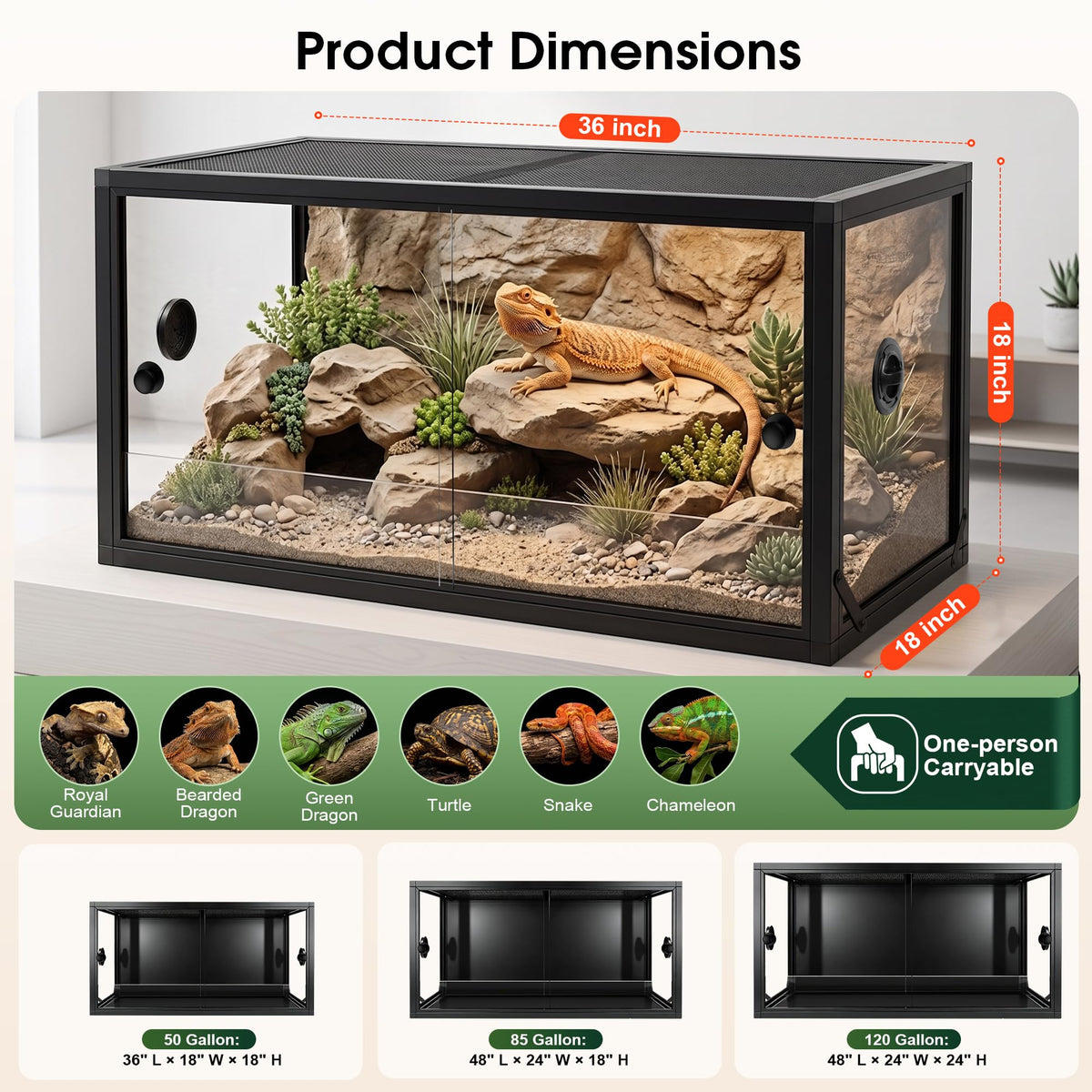 50 Gallon Front Opening Reptile Tank H452973