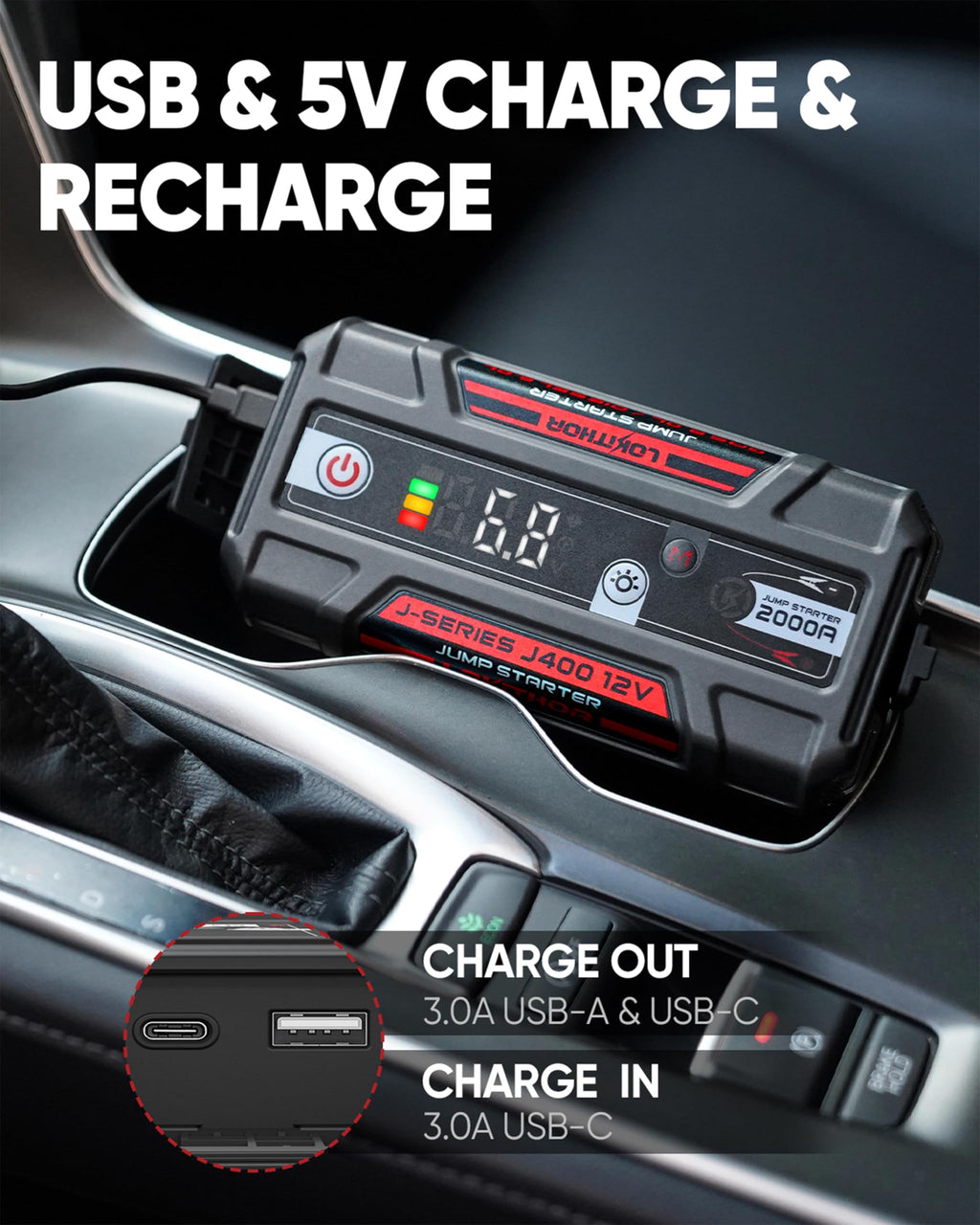 Portable Jump Starter for 8.0L Gas & 6.0L Diesel Engines A26382