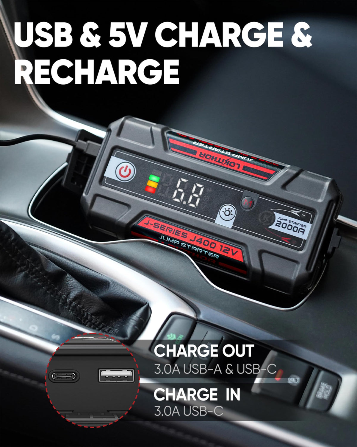 Portable Jump Starter for 8.0L Gas & 6.0L Diesel Engines A26382