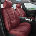 Burgundy Leather Full Set Car Seat Covers I341391