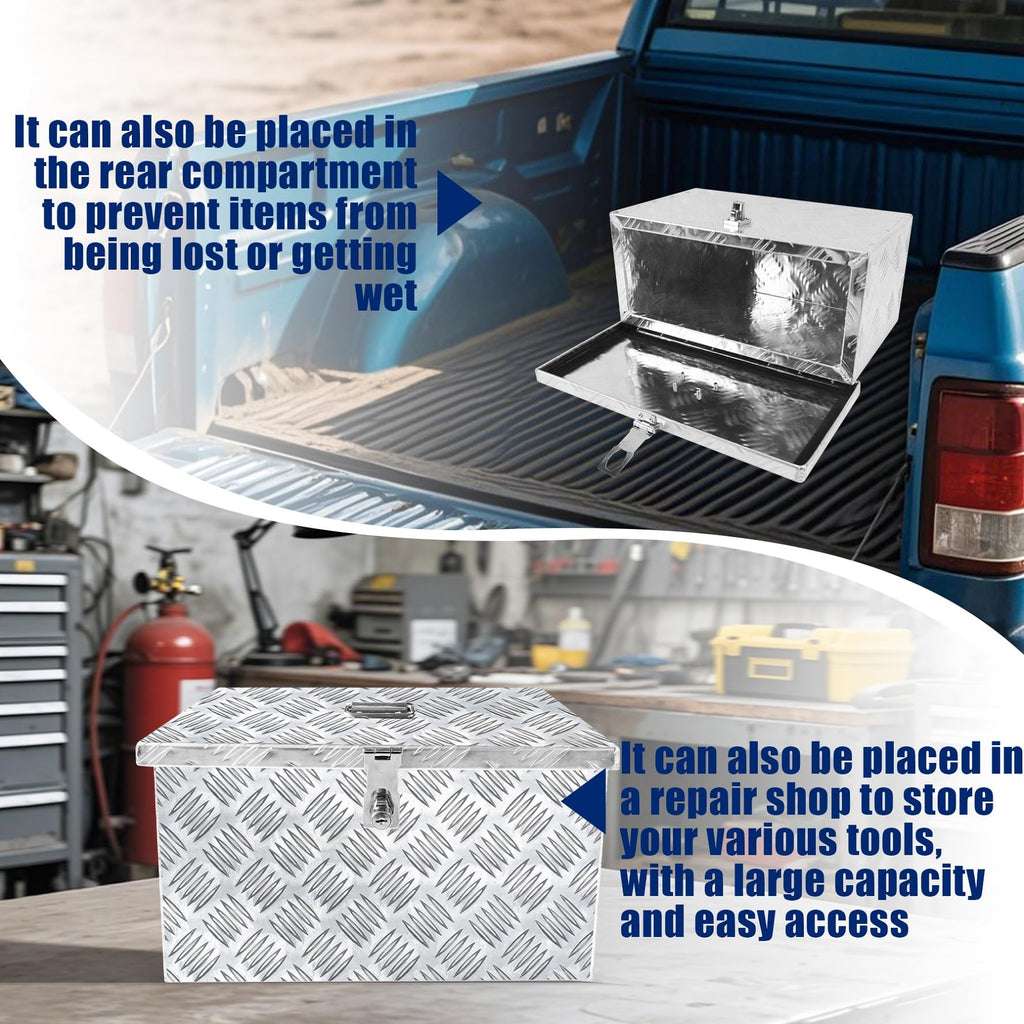16 Inch Aluminum Waterproof Truck Bed Toolbox with Lock and Keys H207715