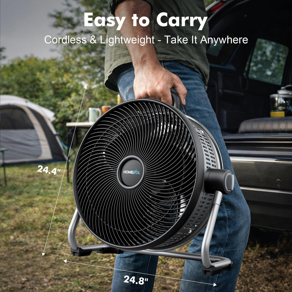 20 Inch Cordless Rechargeable Battery Powered Floor Fan D968